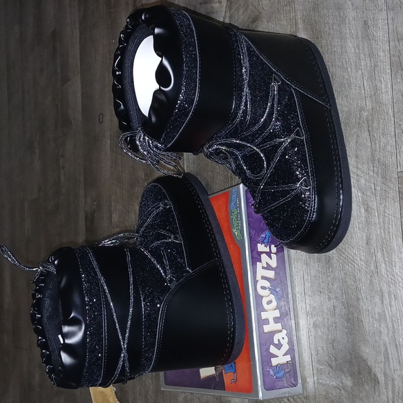 NWT 🌙 black midnight glitter moon boots size 8 - Picture 11 of 17